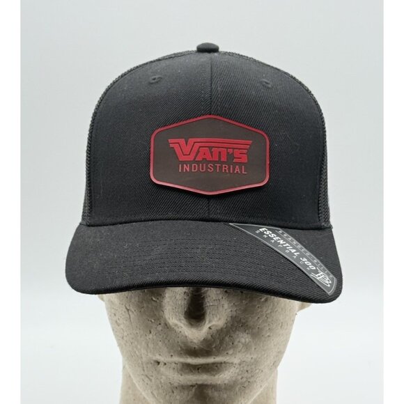 Vans Industrial Snapback Flexible Bill Adjustable Black Mesh Back Cap - New! - Picture 1 of 8
